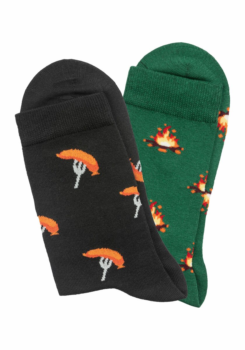 Bild 2 von John Devin Socken (2-Paar) mit bunten eingestrickten Motiven