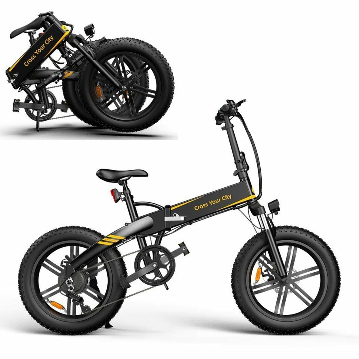 Bild 1 von ADO E-Bike A20F+ Mountainbike E-Fahrrad Pedelec Klappbar 20×4.0Zoll fette Reifen, 7 Gang Shimano, Kettenschaltung, Heckmotor, ebike Damen/Herren,StVZO