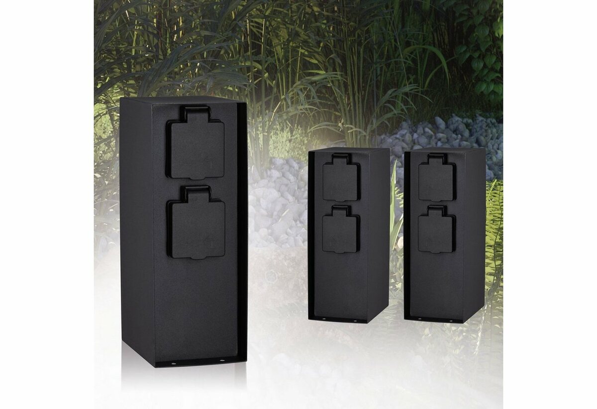 Bild 1 von Paulmann Stromverteiler Outdoor Steckdosensäule Rio (1-St), eckig, 4-fach, IP44