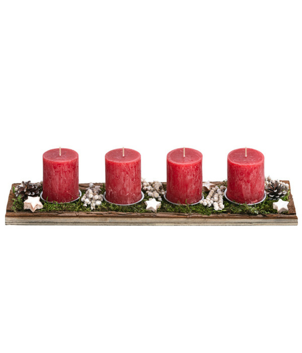Bild 1 von Adventsgesteck, rot, ca. B50/H10/T15 cm