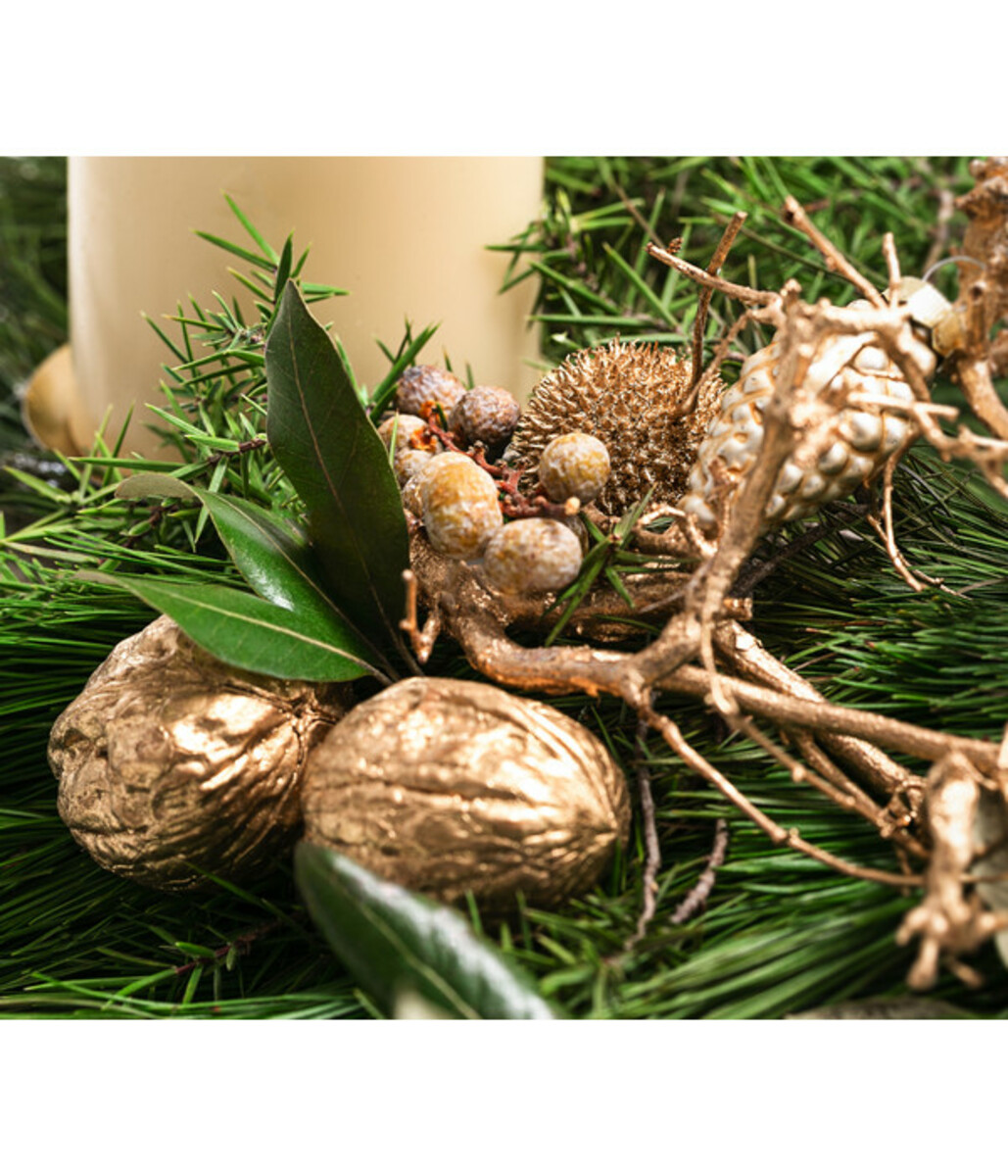 Bild 3 von Adventskranz Goldschimmer, ca. Ø45/H25 cm