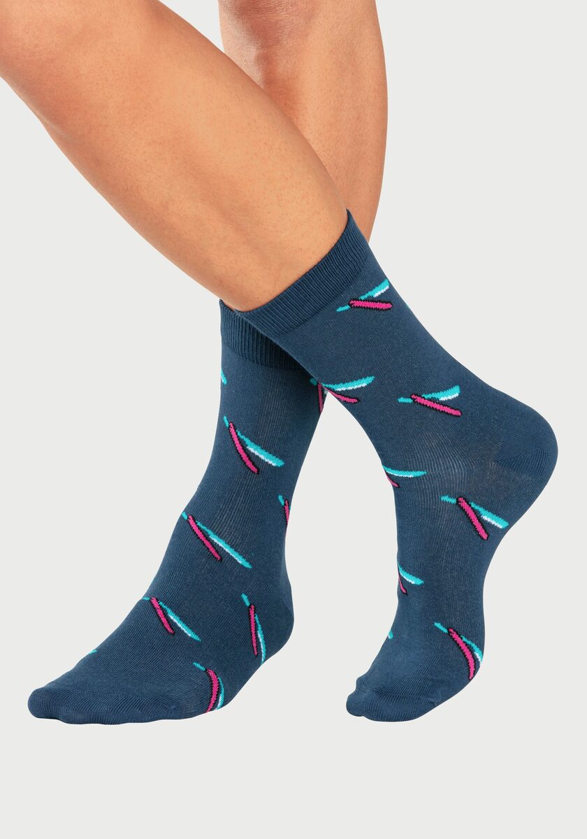 Bild 3 von John Devin Socken (2-Paar) mit bunten eingestrickten Motiven