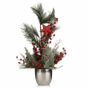 ABELLA Flora künst. Tannen-Gesteck weihnachtlich Keramik-Topf Höhe 61cm