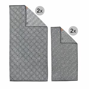 done.® Handtuch-Set geometrisches Muster 100% Baumwolle 50x100cm & 70x140cm