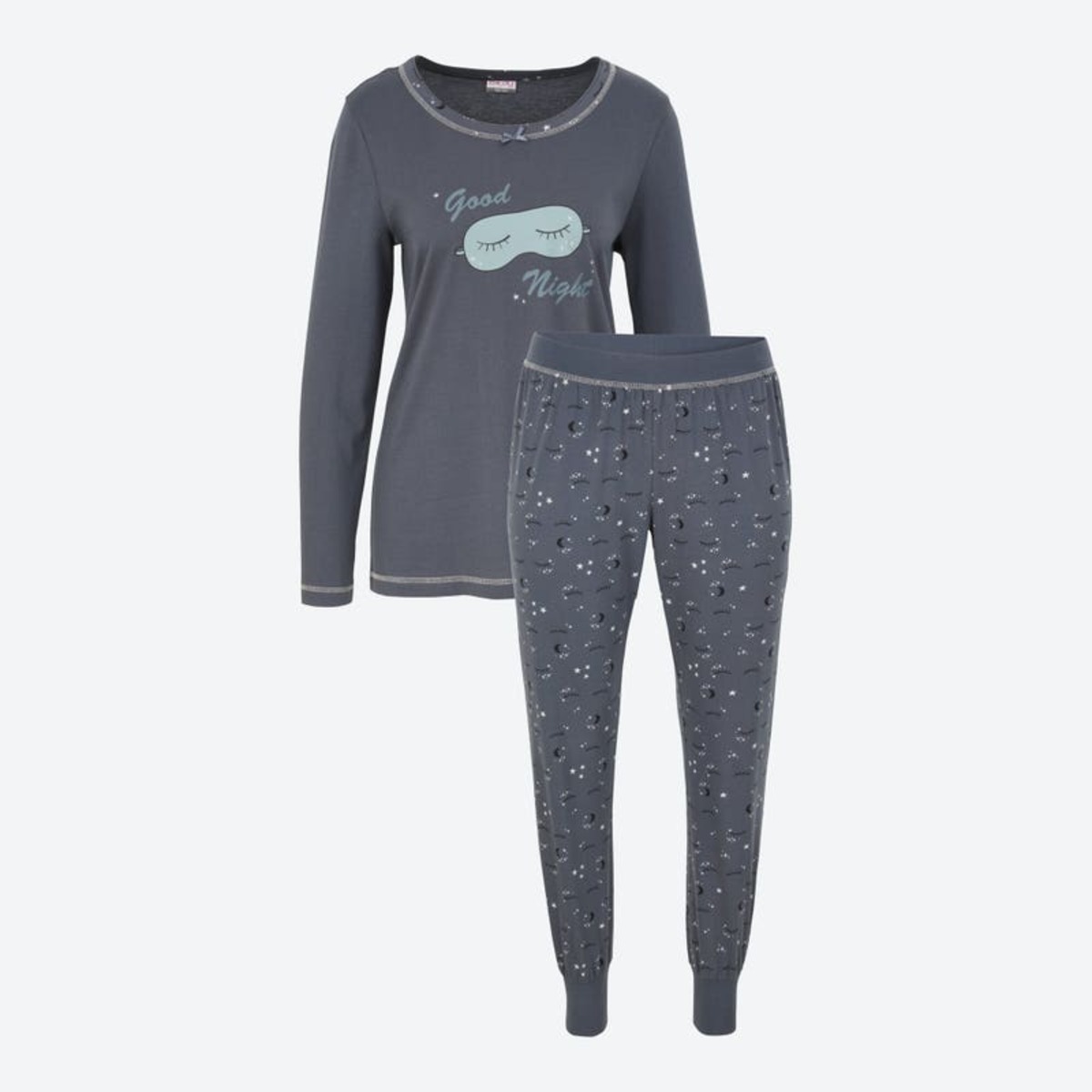 Bild 1 von Damen-Schlafanzug aus reiner Baumwolle, 2-teilig