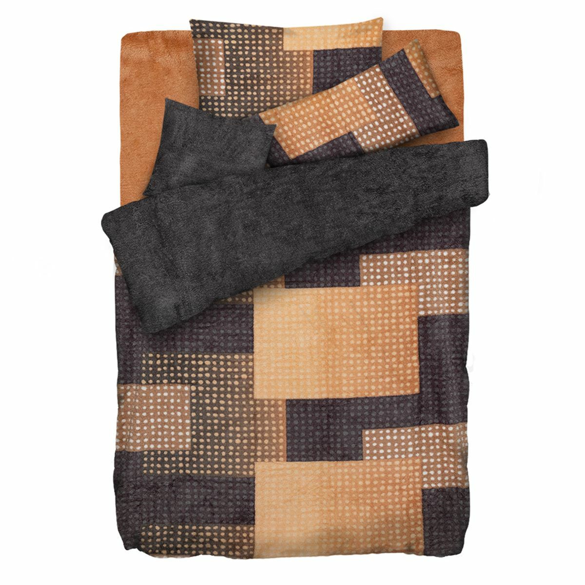 Bild 1 von BADIZIO Classic Wendebettwäsche Rechtecke Mikrofaser Plüsch Einzelbett, 5tlg.