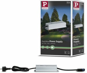 Paulmann Outdoor Plug & Shine Power Supply Silber Alu Trafo (IP67 230/24V DC 75W)