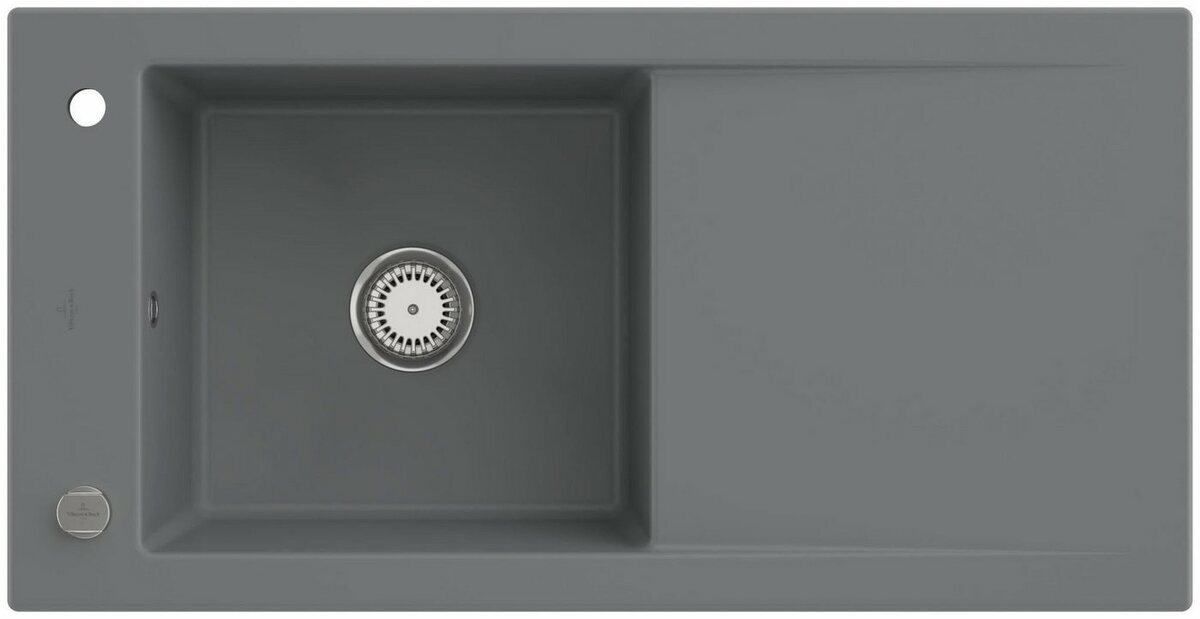 Bild 1 von Villeroy & Boch Küchenspüle Timeline 60, rechteckig, 100/51 cm, (inklusive Ablaufgarnitur mit Excenterbetätigung), reversibel, vorgebohrt mit 2 Hahnlöchern, aus Keramik