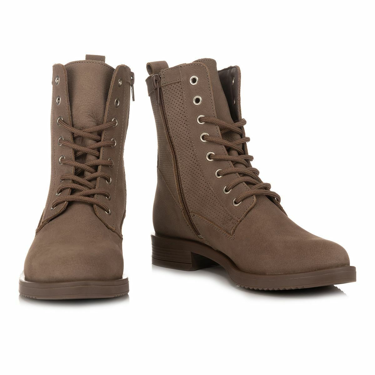 Bild 1 von VIA MILANO Damen-Stiefelette Nubukleder Reißverschluss Absatzhöhe ca. 2,5cm