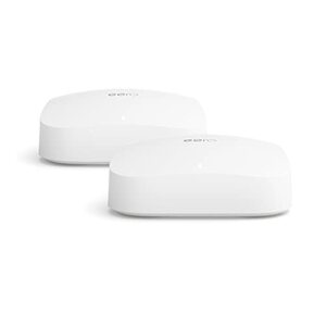 Amazon eero Pro 6 Mesh-Wi-Fi-6-Router-System | Integrierter Zigbee Smart-Home-Hub | Doppelpack | Abdeckung bis zu 380 m²