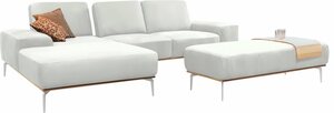 W.SCHILLIG Ecksofa run, mit elegantem Holzsockel, Füße in Chrom glänzend, Breite 279 cm