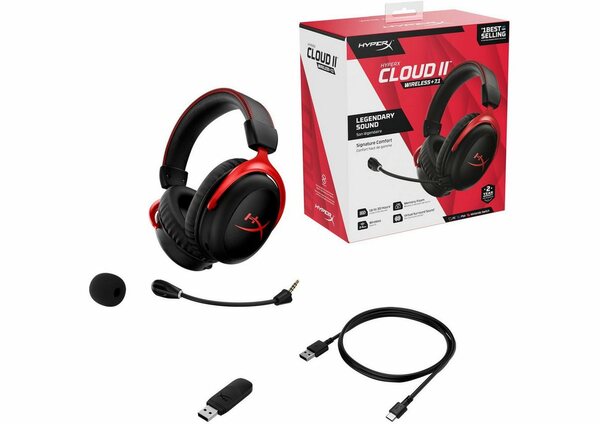 Bild 1 von HyperX Cloud II Wireless Gaming Headset Gaming-Headset (Rauschunterdrückung, WLAN (WiFi)