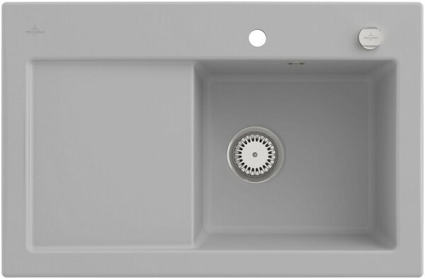 Bild 1 von Villeroy & Boch Küchenspüle Subway 45, rechteckig, 78/20 cm, vorgebohrt mit 2 Hahnlöchern, Inkl. Ablaufgarnitur mit Excenterbetätigung, aus Keramik, 780 x 510 mm, mit CeramicPlus