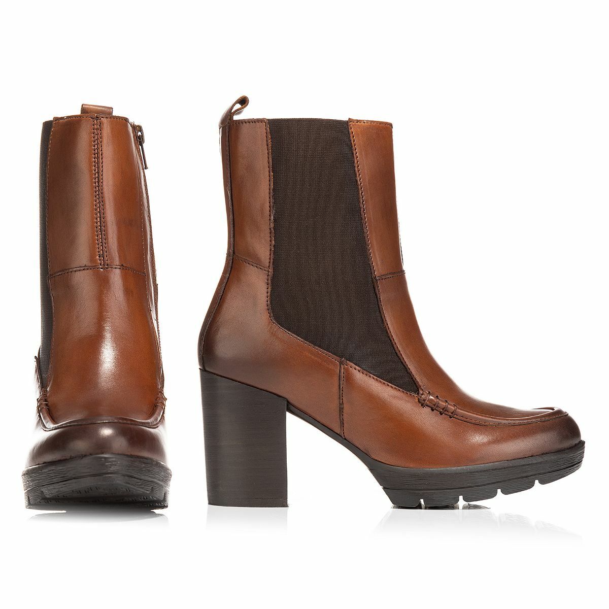 Bild 1 von VIA MILANO Damen-Stiefelette echt Leder Reißverschluss Absatz ca. 7,5cm