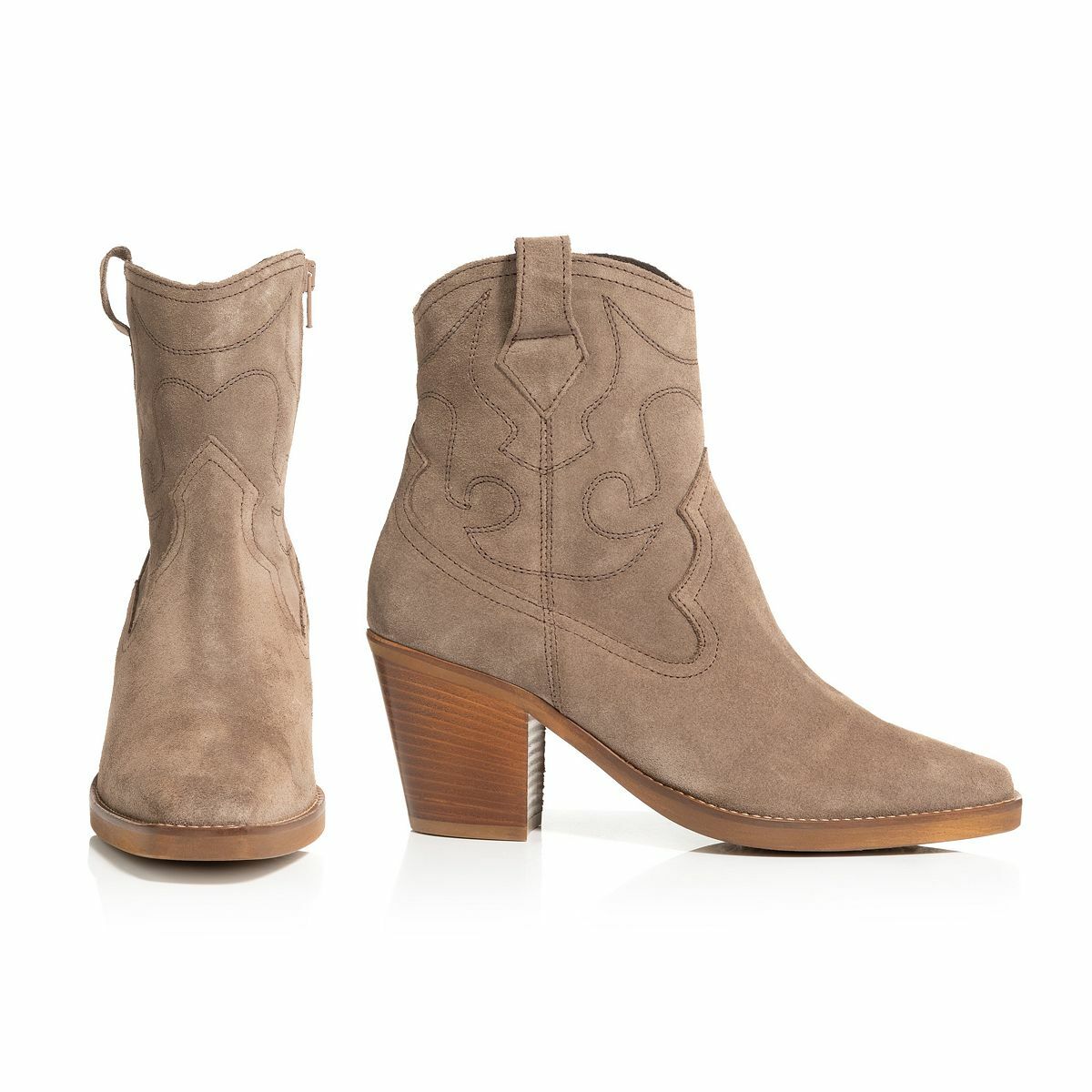 Bild 1 von VIA MILANO Damen- Cowboy Stiefelette echt leder Reißverschluss