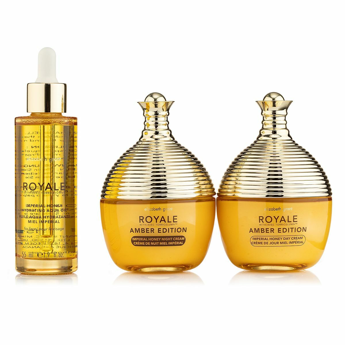 ELIZABETH GRANT Royale Imperial Honey mit Bernstein Tagesu.Nachtcreme je 100ml,Gesichtsöl 55ml