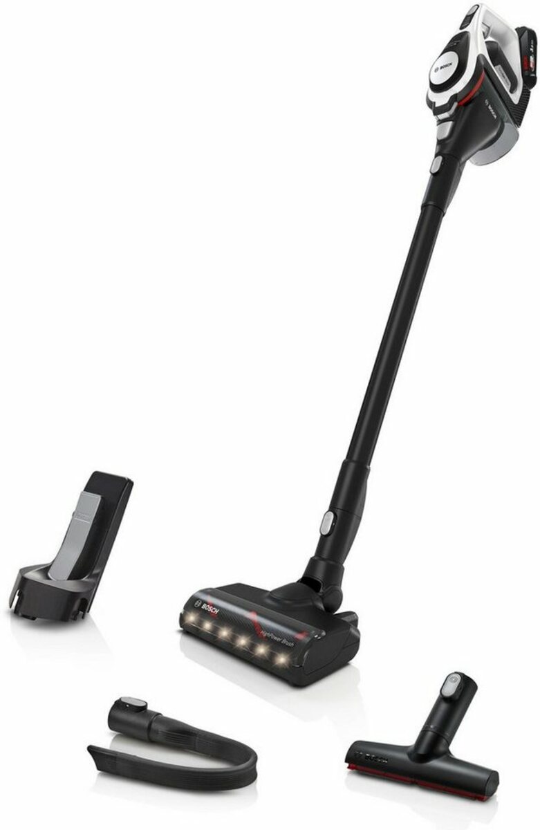 Bild 1 von BOSCH Akku-Stielstaubsauger BKS8214W, beutellos, 45 Min Laufzeit, inkl. XXL-Polsterdüse und flexibler Fugendüse