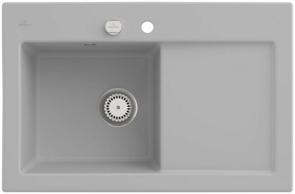 Bild 1 von Villeroy & Boch Küchenspüle Subway 45, rechteckig, 78/20 cm, (inklusive Ablaufgarnitur mit Excenterbetätigung), vorgebohrt mit 2 Hähnlöchern, aus Keramik, 780 x 510 mm, CeramicPlus