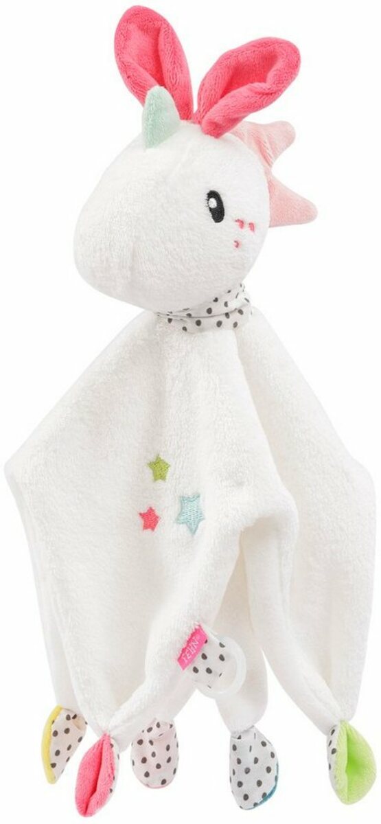 Bild 1 von Fehn Schmusetuch Aiko & Yuki Einhorn, mit Befestigungsring für Schnuller