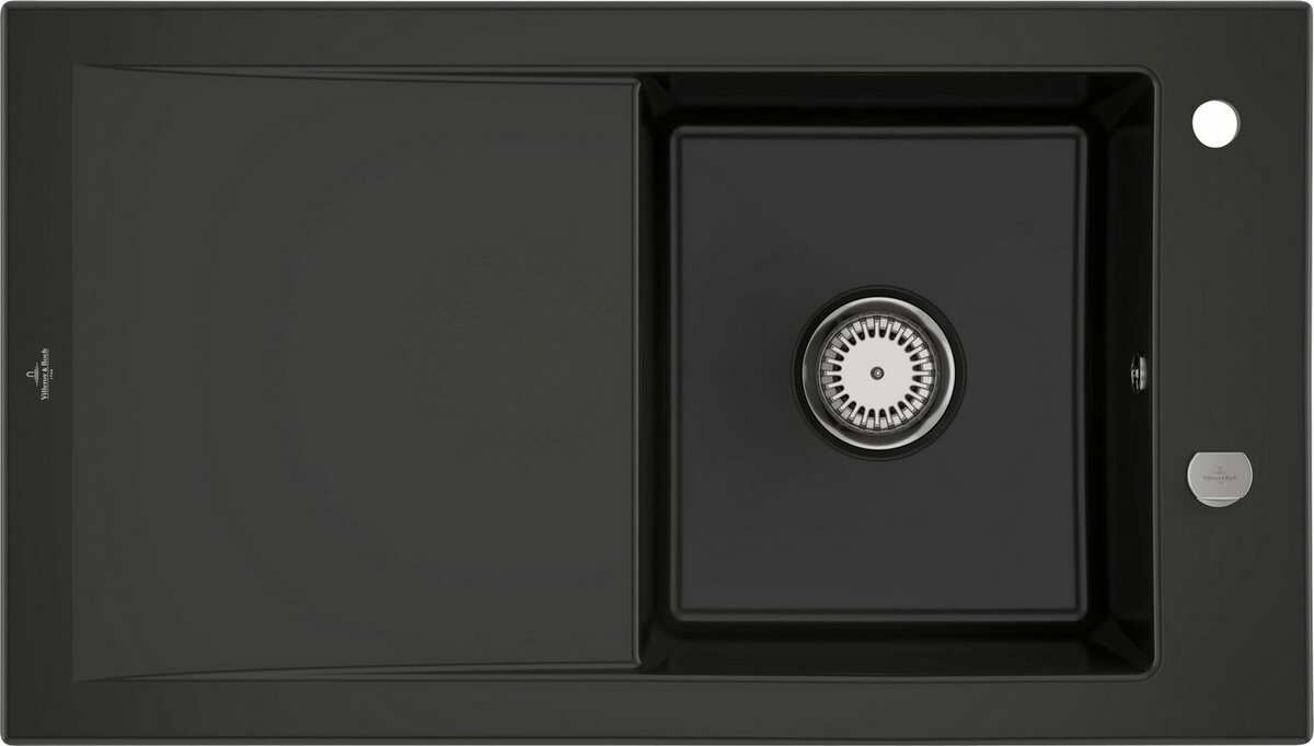 Bild 1 von Villeroy & Boch Küchenspüle Timeline 50, rechteckig, 90/51 cm, (inklusive Ablaufgarnitur mit Excenterbetätigung), reversibel, vorgebohrt mit 2 Hahnlöchern, aus Keramik