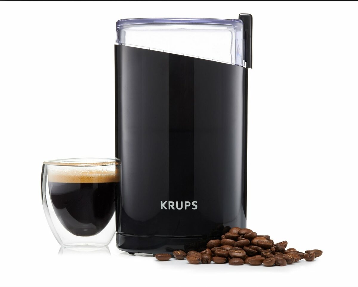 Bild 1 von Krups Kaffeemühle F20342, 200 W, Schlagmesser, 75 g Bohnenbehälter, fein bis grob, 12-Tassen Fassungsvermögen, robuste Edelstahlklingen