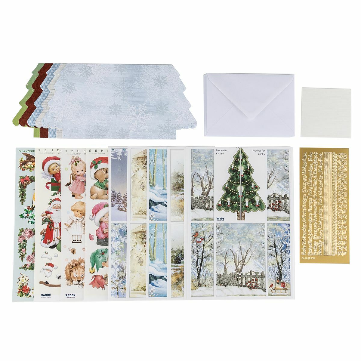 Bild 1 von REDDY Grußkarten-Set Weihnachtsbaumkarten inkl. Stanzbogen 44tlg.