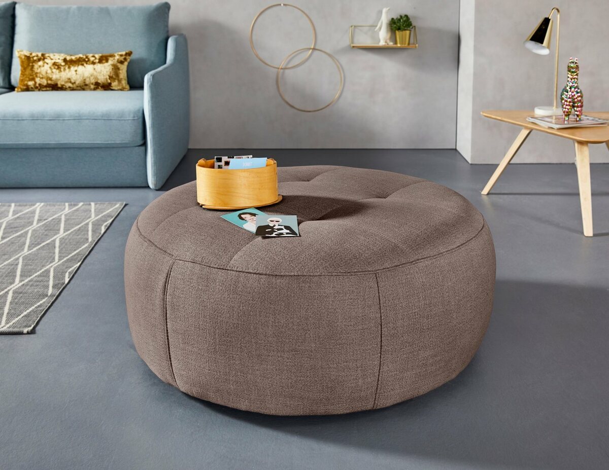 Bild 1 von INOSIGN Hocker Lounis (Hockerprogramm V), Rundhocker in 2 Größen, "Soft clean" für leichte Reinigung mit Wasser