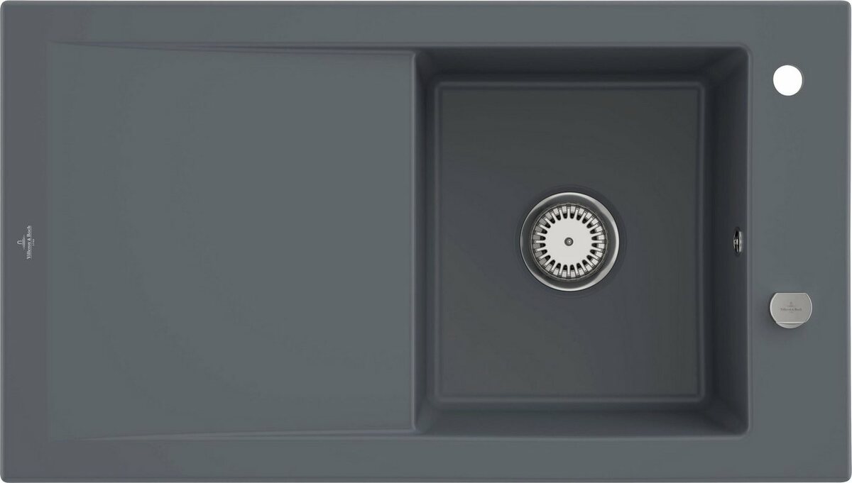 Bild 1 von Villeroy & Boch Küchenspüle Timeline 50, rechteckig, 90/51 cm, (inklusive Ablaufgarnitur mit Excenterbetätigung), reversibel, vorgebohrt mit 2 Hahnlöchern, aus Keramik
