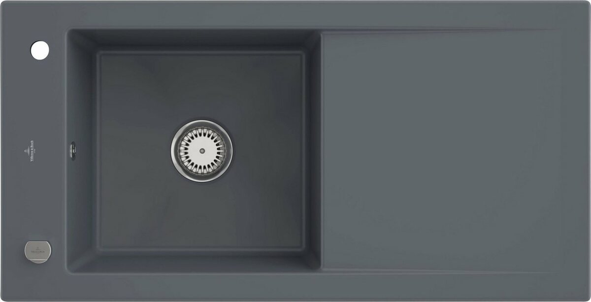 Bild 1 von Villeroy & Boch Küchenspüle Timeline 60, rechteckig, 100/51 cm, (inklusive Ablaufgarnitur mit Excenterbetätigung), reversibel, vorgebohrt mit 2 Hahnlöchern, aus Keramik