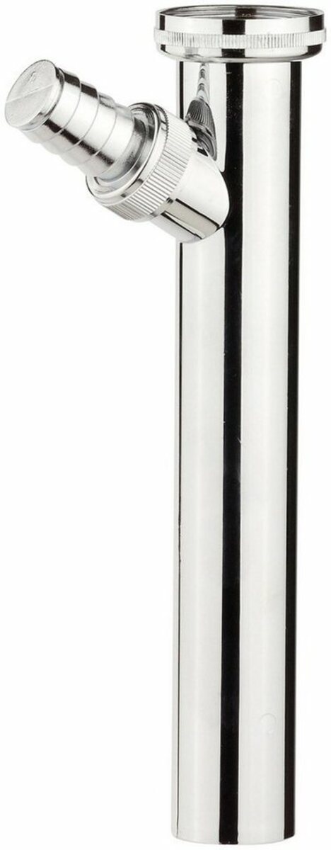 Bild 1 von Kirchhoff Siphon, Chrom, 1 1/4" x 3/4"T x 200 x 32 mm, mit Waschgeräteanschluss
