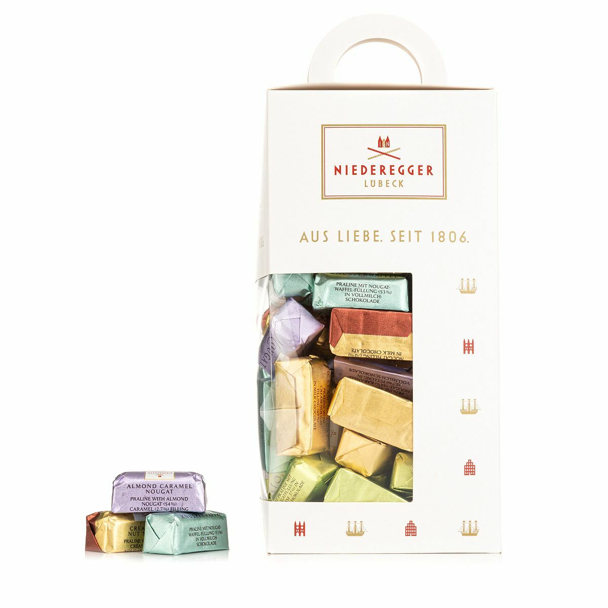 Bild 1 von NIEDEREGGER Nougat Mischung 5 versch. Sorten ohne Alkohol Inhalt 1.000g