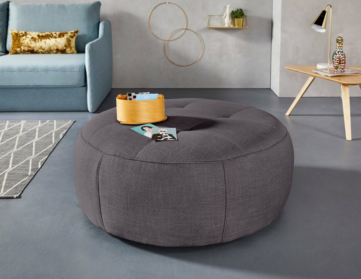 Bild 1 von INOSIGN Hocker Lounis (Hockerprogramm V), Rundhocker in 2 Größen, "Soft clean" für leichte Reinigung mit Wasser