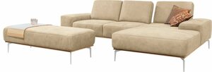 W.SCHILLIG Ecksofa run, mit elegantem Holzsockel, Füße in Chrom glänzend, Breite 279 cm