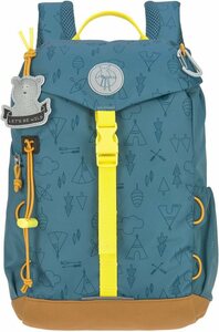 LÄSSIG Kinderrucksack Adventure, Blue, Mini Backpack, inkl. Sitzunterlage, PETA-approved vegan, aus recyceltem Material