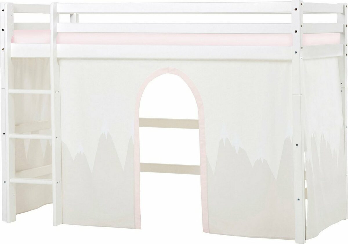 Bild 1 von Hoppekids Hochbett «Winter Wonderland» (Set) Massiv m. Vorhang umbaubar in Einzelbett