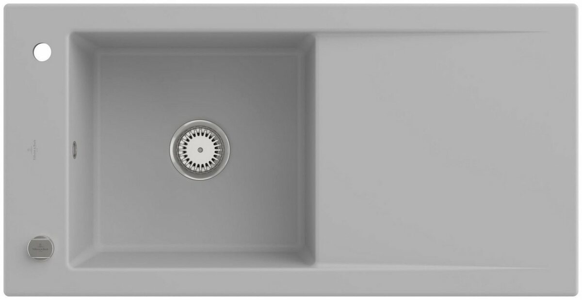 Bild 1 von Villeroy & Boch Küchenspüle Timeline 60, rechteckig, 100/51 cm, (inklusive Ablaufgarnitur mit Excenterbetätigung), reversibel, vorgebohrt mit 2 Hahnlöchern, aus Keramik
