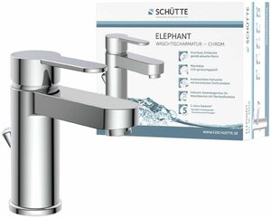 Schütte Waschtischarmatur ELEPHANT inkl. Pop-up, geräuscharm, Marken-Mischdüse, leichte Montage
