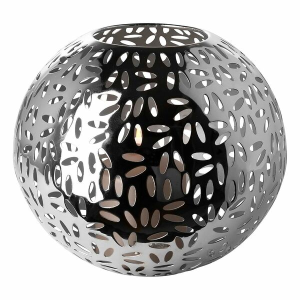 Lanterna Fink Sevilla In Acciaio Inox E Vetro, 24 Cm, Colore Argento – Perfetta Per Interni Ed Esterni