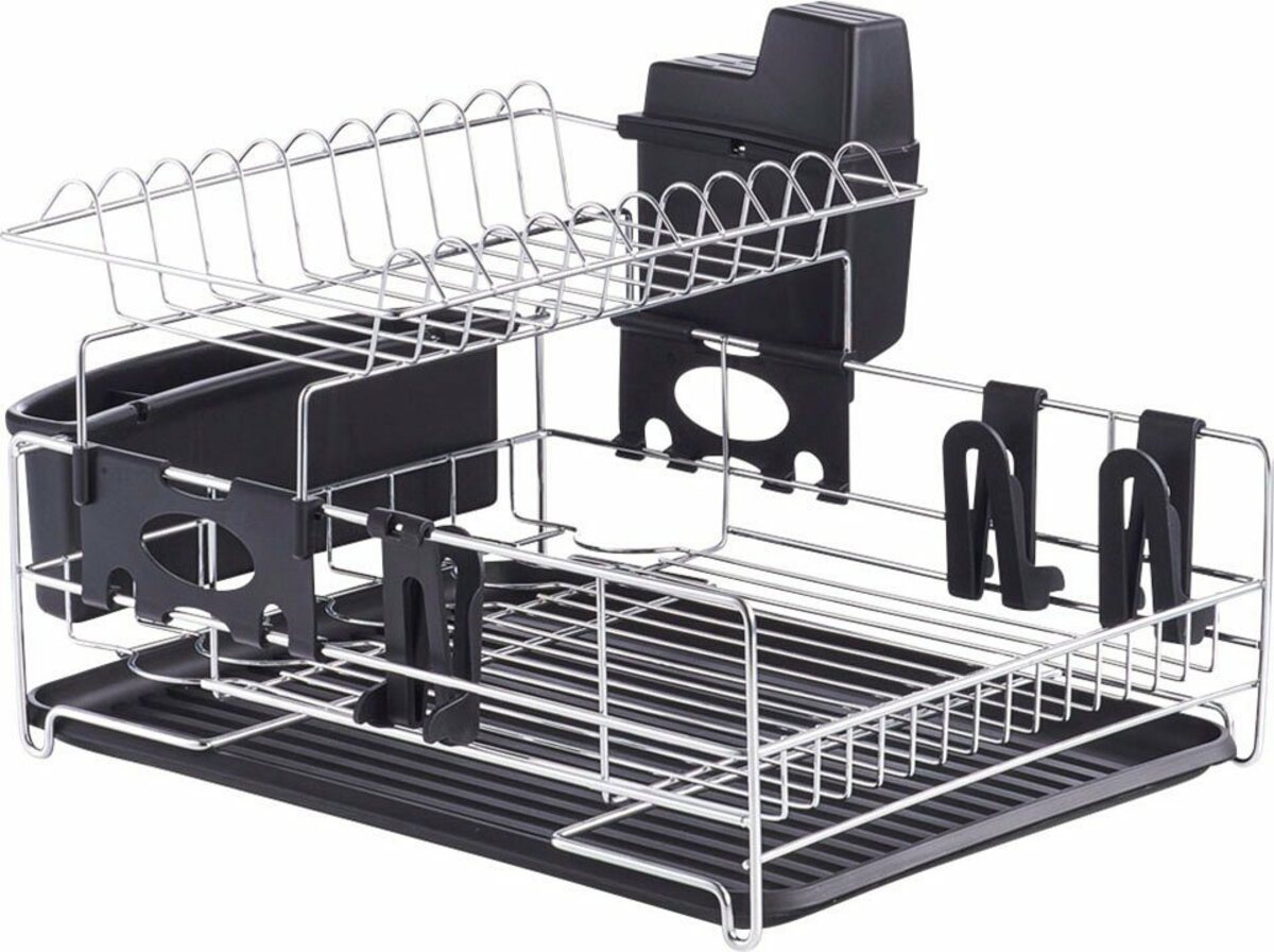 Bild 1 von Zeller Present Geschirrständer, 2 Ebenen, inkl. 3-geteiltem Besteckhalter