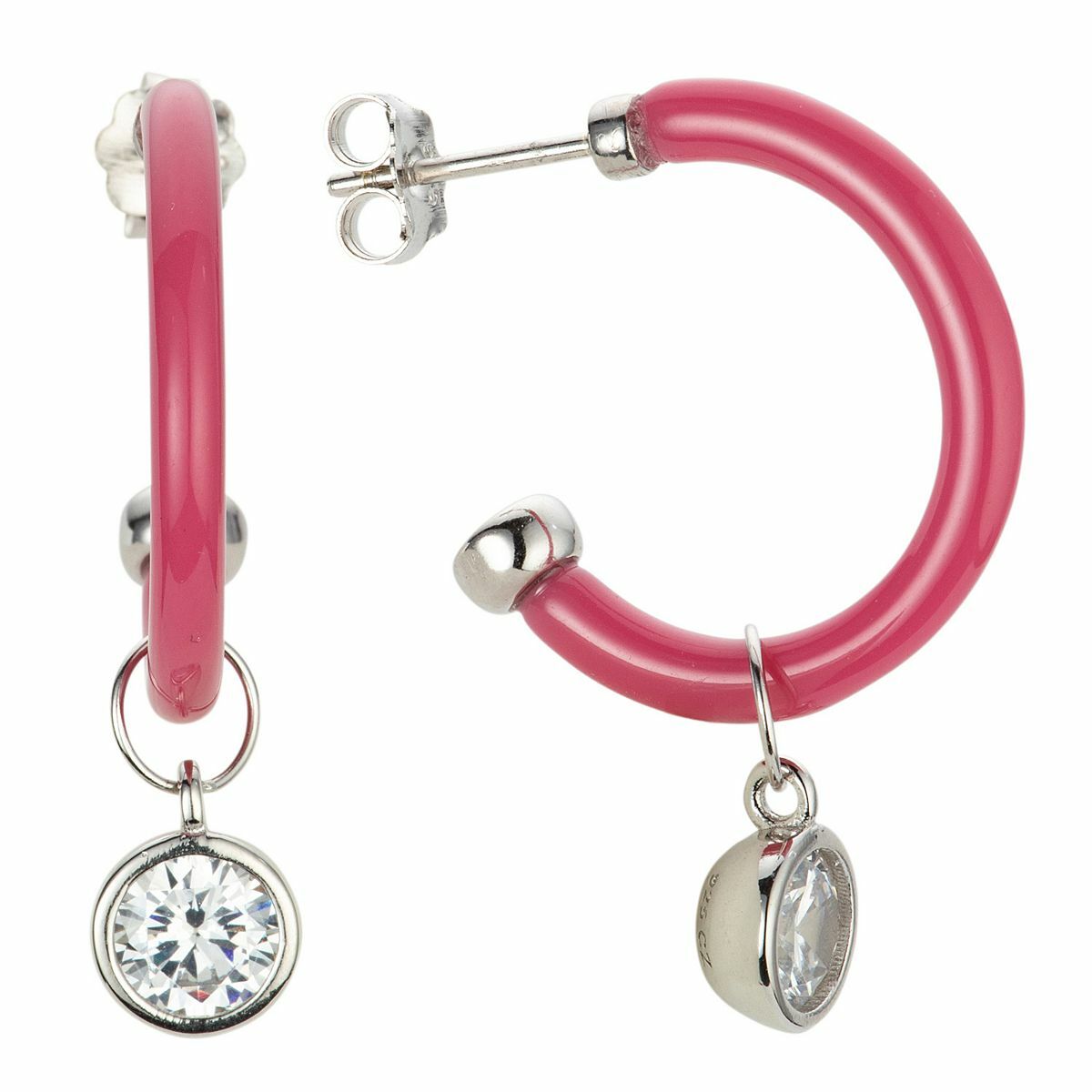 Bild 1 von DIAMONIQUE® Creolen m.Einhängern = 2,12ct Kunstharz Silber rhodiniert