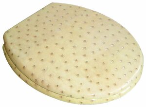 ADOB WC-Sitz Leder, mit messingverchromten Scharnieren