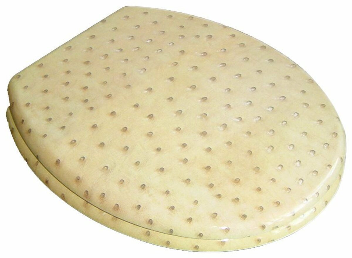 Bild 1 von ADOB WC-Sitz Leder, mit messingverchromten Scharnieren