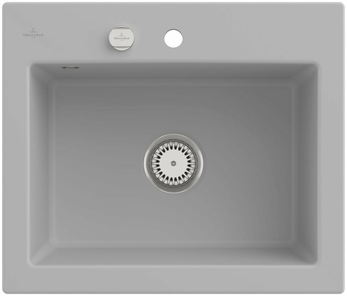 Bild 1 von Villeroy & Boch Küchenspüle Subway 60 S, rechteckig, 60/20 cm, (inklusive Ablaufgarnitur mit Excenterbetätigung), vorgebohrt mit 2 Hähnlöchern, aus Keramik, 600 x 510 mm, CeramicPlus