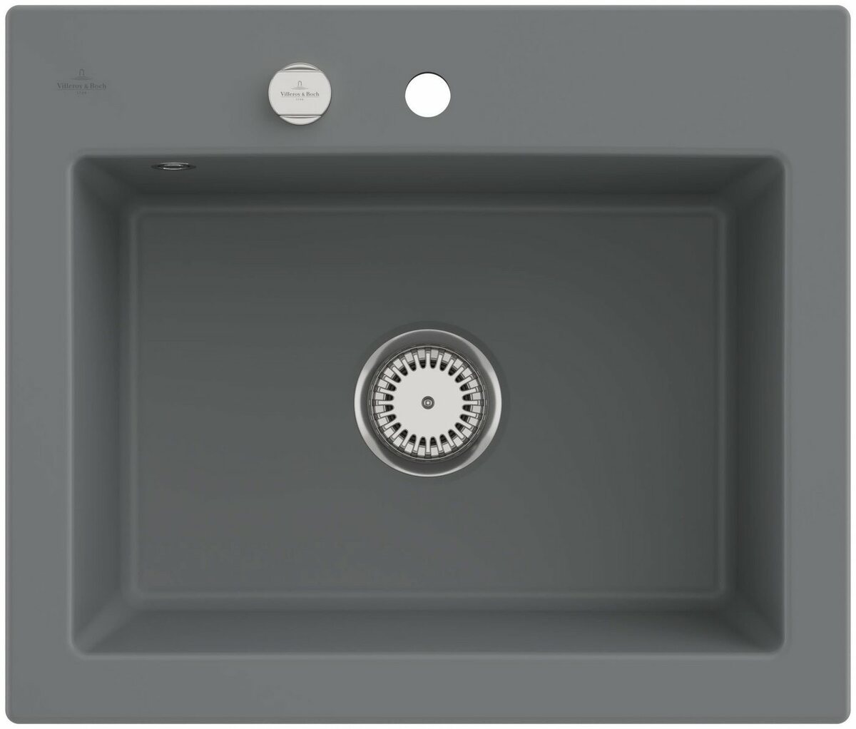 Bild 1 von Villeroy & Boch Küchenspüle Subway 60 S, rechteckig, 60/20 cm, (inklusive Ablaufgarnitur mit Excenterbetätigung), vorgebohrt mit 2 Hähnlöchern, aus Keramik, 600 x 510 mm, CeramicPlus