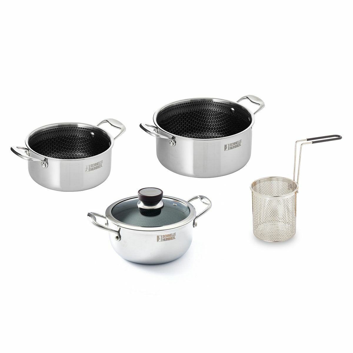 Bild 1 von HENSSLERS SCHNELLE NUMMER 3tlg. Topf-Set 2,8L & 5,0L inkl. Pastasieb