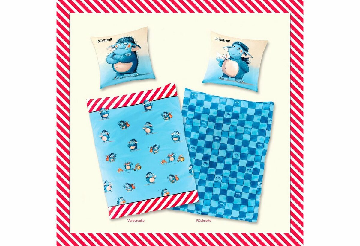 Bild 1 von Kinderbettwäsche Der Grolltroll, BIERBAUM, Renforcé, 2 teilig, mit Wendeseite