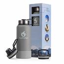 Bild 1 von hydro2go ® Edelstahl Trinkflasche X-AlpsBottle - 1000ml / 1l | vakuumisolierte Thermosflasche + 3 Trinkverschlüsse | Auslaufsichere Isolierflasche | doppelwandige Outdoor Sportflasche | Thermoskann