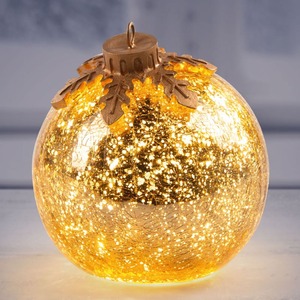 LED-Weihnachtskugel in Crackle-Optik, Ø ca. 15cm