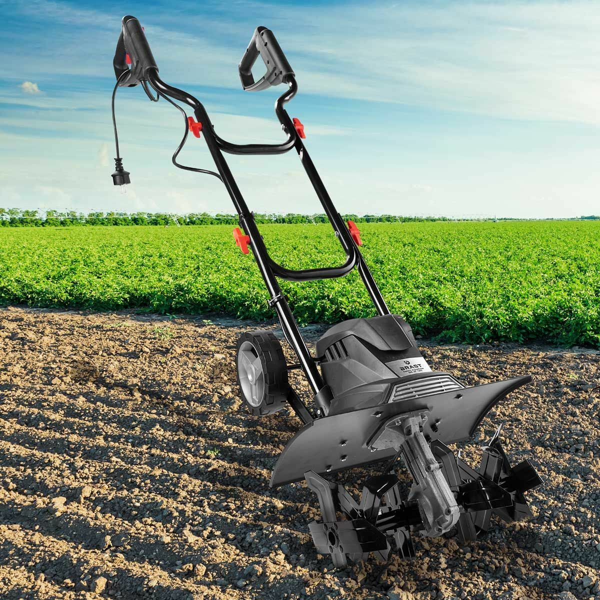 Bild 1 von BRAST elektrische Motorhacke 1200 Watt 40cm Arbeitsbreite 24 Hackmesser  Gartenfräse  Ackerfräse