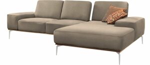 W.SCHILLIG Ecksofa run, mit elegantem Holzsockel, Füße in Chrom glänzend, Breite 279 cm